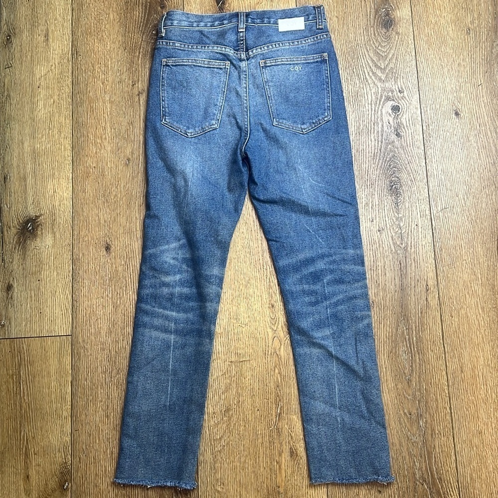 CQY Medium Wash High Rise Raw Hem Skinny Jeans Size 25 - Picture 2 of 9